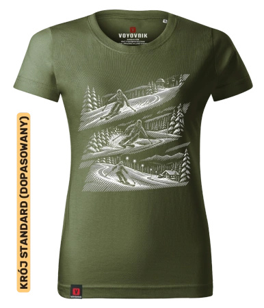 Koszulka damska standard VOYOVNIK "Winter Journey (mono)" - khaki