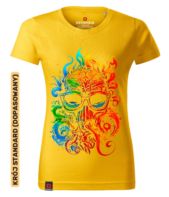 Koszulka damska standard VOYOVNIK "Colorblast Octopus" - żółta