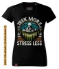 Koszulka damska standard VOYOVNIK "Trek More, Stress Less (V2)" - czarna