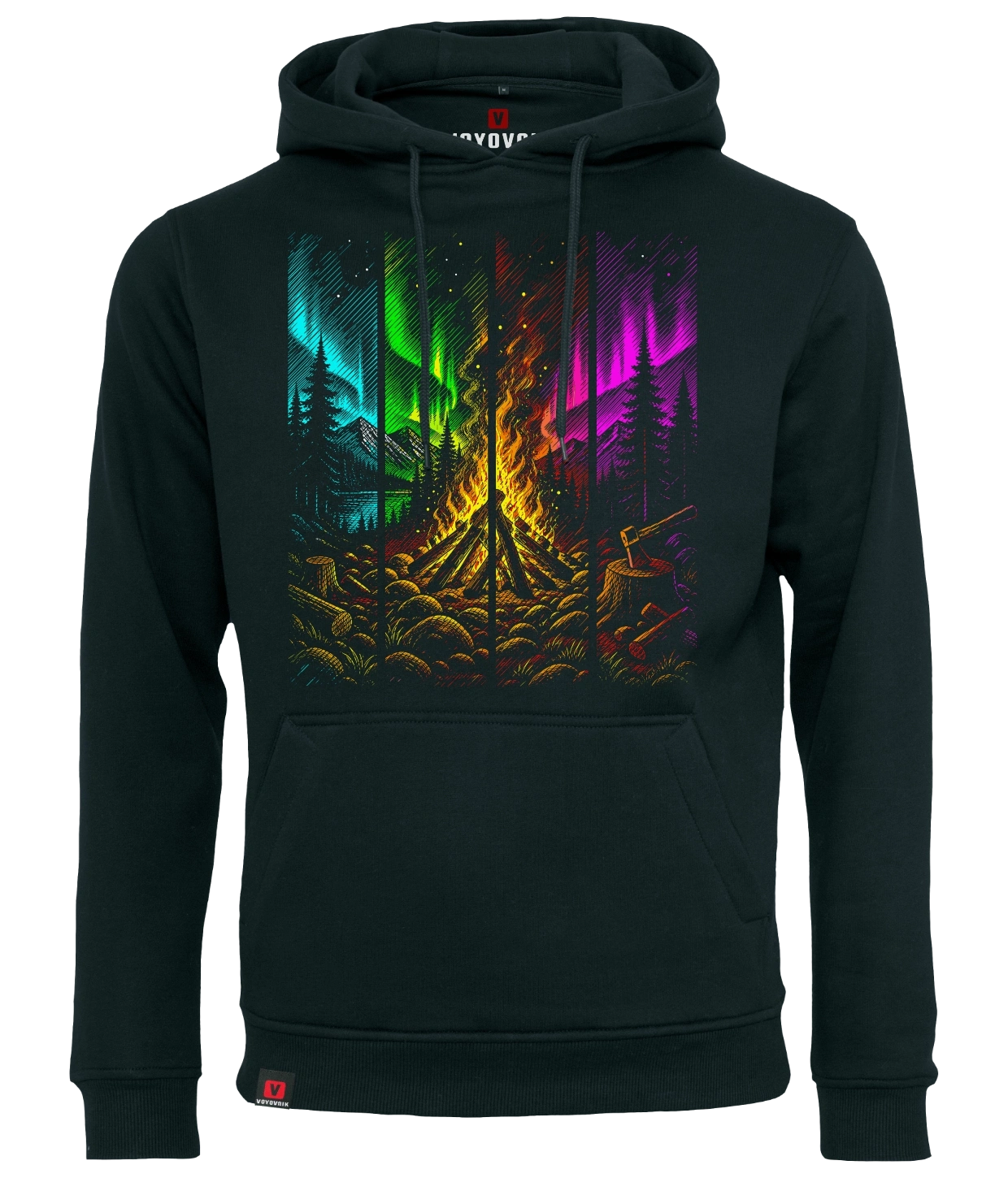 Bluza męska z kapturem VOYOVNIK Fireside Escape czarna
