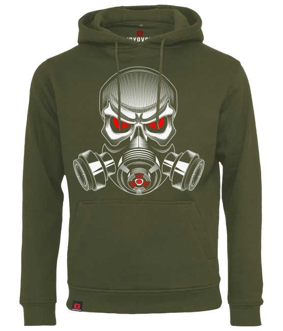 Bluza męska z kapturem VOYOVNIK "Skull Gas Mask" - olive
