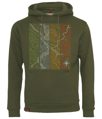 Bluza męska z kapturem VOYOVNIK "Contour Quest" - olive