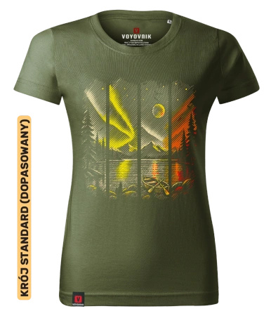 Koszulka damska standard VOYOVNIK "Northern Stillness" - khaki