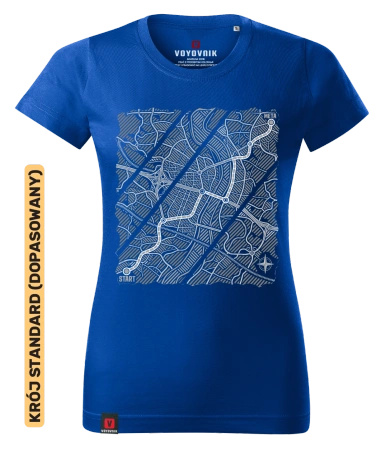 Koszulka damska standard VOYOVNIK "Urban Wayfinder (mono)" - niebieska