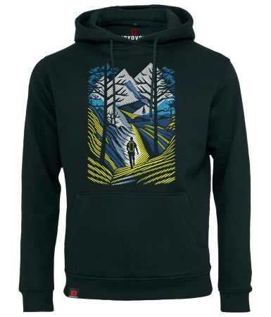 Bluza męska z kapturem VOYOVNIK "Outdoor Adventure (V2)" - czarna