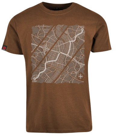 Koszulka męska VOYOVNIK "Urban Wayfinder (mono)" - jasny brąz
