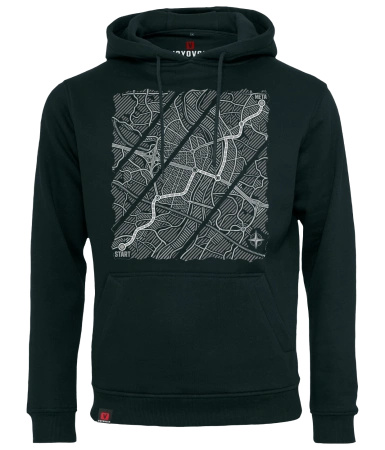 Bluza męska z kapturem VOYOVNIK "Urban Wayfinder (mono)" - czarna