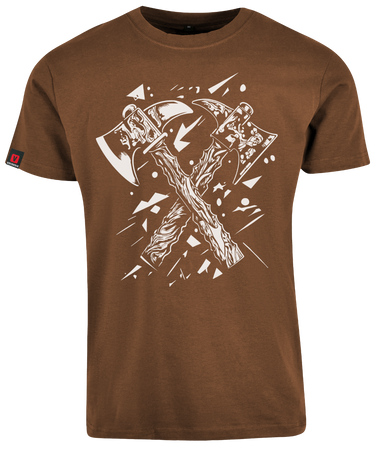 Koszulka męska VOYOVNIK "Crossed Axes White" - jasny brąz, rozmiar XL [OUTLET]