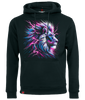 Bluza męska z kapturem VOYOVNIK "Neon Lion" - czarna