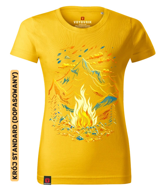 Koszulka damska standard VOYOVNIK "Magic Campfire" - żółta