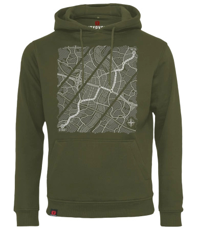 Bluza męska z kapturem VOYOVNIK "Urban Wayfinder (mono)" - olive
