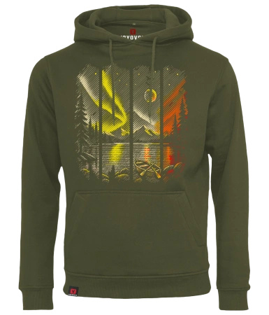 Bluza męska z kapturem VOYOVNIK "Northern Stillness" - olive