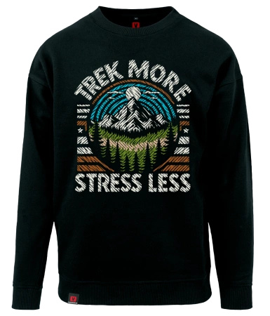 Bluza męska VOYOVNIK "Trek More, Stress Less (V2)" - czarna