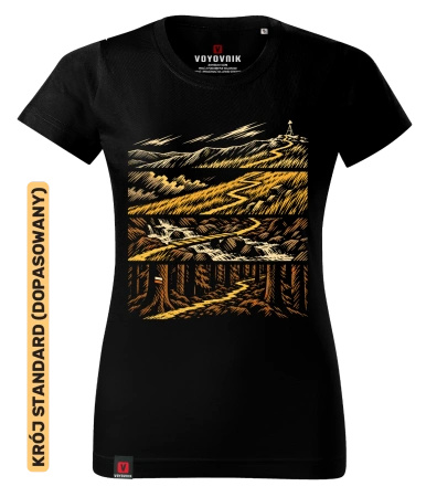 Koszulka damska standard VOYOVNIK "Beyond The Ridge" - czarna