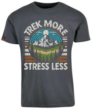 Koszulka męska VOYOVNIK "Trek More, Stress Less (V2)" - szara